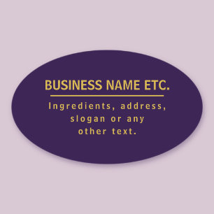 Purple & Gold Multi-Purpose Oval Sticker