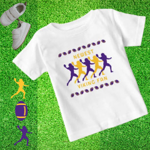 Purple Gold Newest Viking Fan Football Player Baby T-Shirt