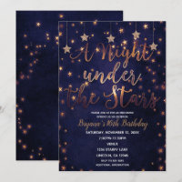 Purple & Gold Night Under the Stars Celestial Sky