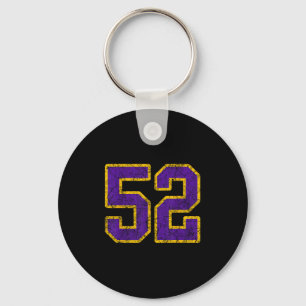 Purple Gold Number 52 Jersey Player Uniform #52 Ng Key Ring