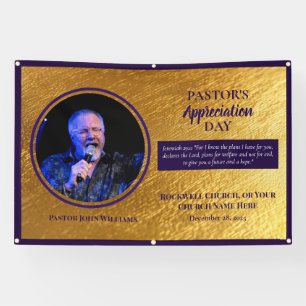 Purple Gold Pastor Appreciation Church Event Banner