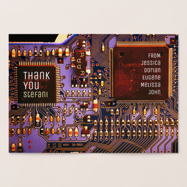 Purple & gold PCB board electronic printed circuit Foil Card (Inside)