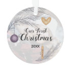 Purple Gold Personalised Our First Christmas PHOTO