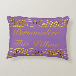 Purple & Gold Personalised Throw Pillow