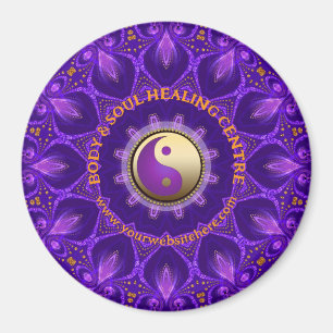 Purple Gold Pink Energy Healing Mandala Magnet