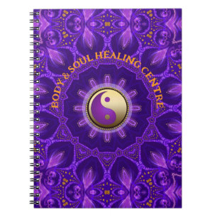 Purple Gold Pink Energy Healing Mandala Notebook