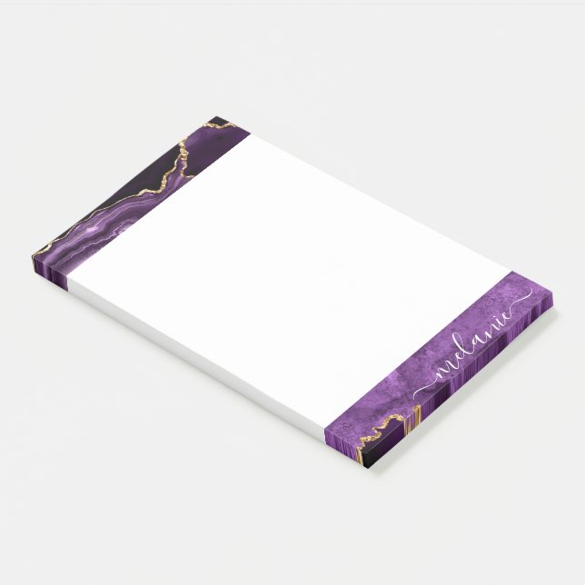 Purple Gold Post-it® Notes Personalised Name (Angled)