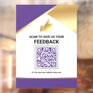 Purple Gold QR Code Customer Feedback Review