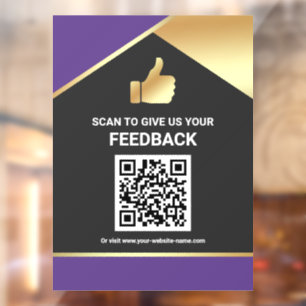 Purple Gold QR Code Customer Feedback Review