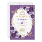 Purple Gold Quinceañera Flower Butterfly Photo