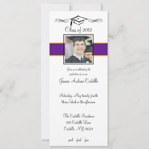Purple & Gold School Graduation Invitations