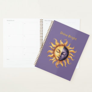 Purple Gold Shine Bright Sun Planner