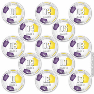 purple gold soccer athlete team colors set of 13
