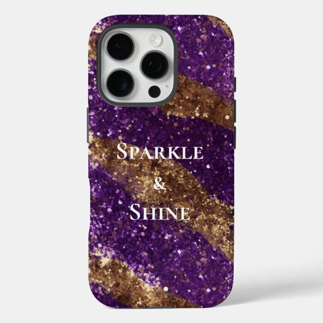 Purple Gold Sparkle Glitter Case-Mate iPhone Case (Back)