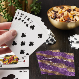Purple Gold Sparkle Glitter Playing Cards