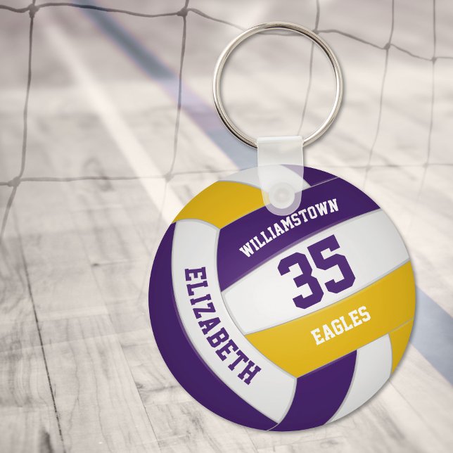 purple gold sports team colours volleyball key ring (Creator Uploaded)