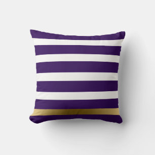 Purple & Gold Stripes Cushion