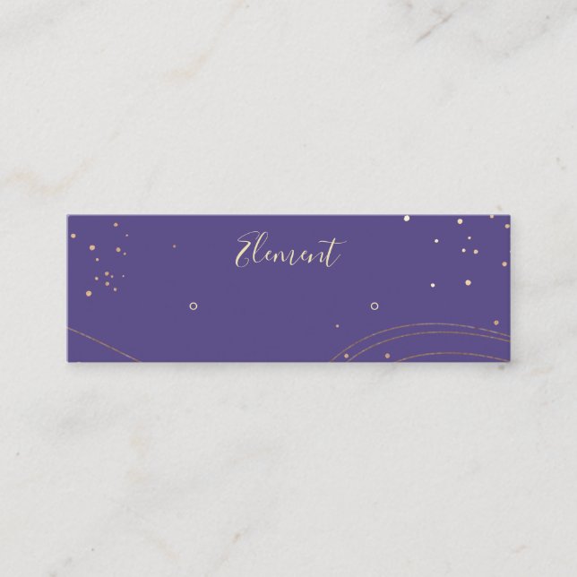 Purple Gold Stud Earring Display Mini  Business Card (Front)