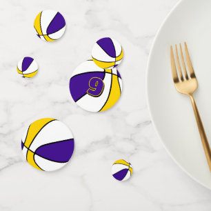 purple gold team colours basketball party confetti
