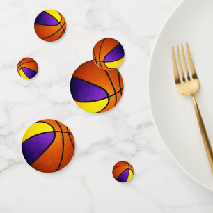 purple gold team colours basketball party confetti