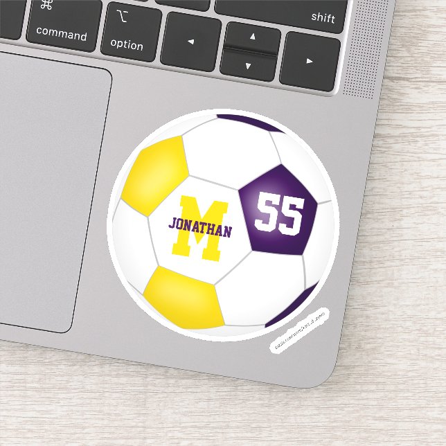 purple gold team colours girls boys soccer (Detail)