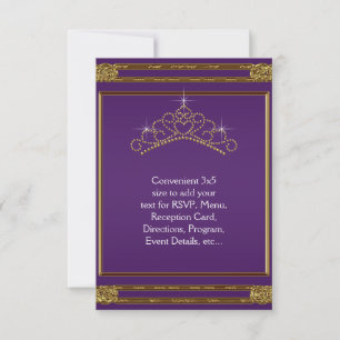 Purple Gold Tiara RSVP All Purpose Card