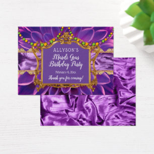 Purple Gold Tone Elegant Mardi Gras Birthday Party