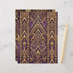 Purple & Gold Victorian Gothic Scrapbook Paper