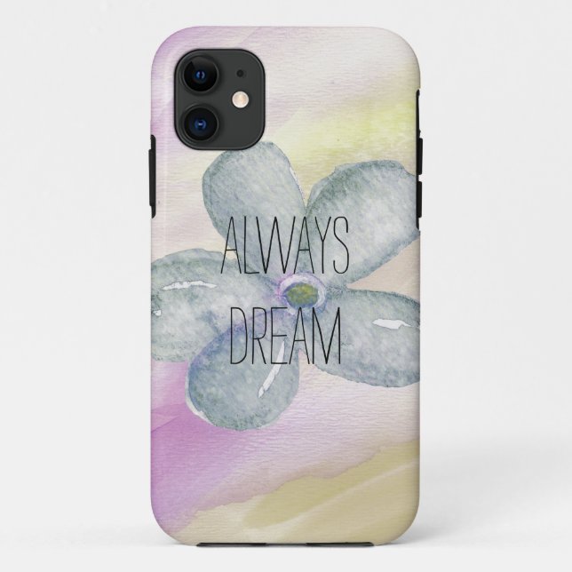 Purple Gold Watercolor Dream Flower Case-Mate iPhone Case (Back)