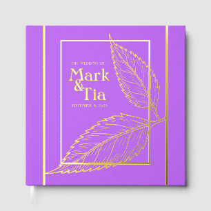 Purple Gold Wedding Foil Guest Book