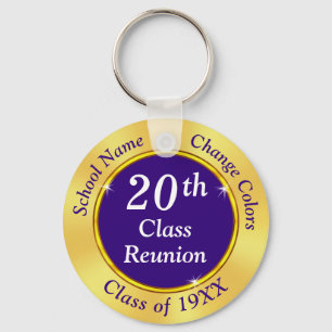 Purple, Gold, White, 20th Class Reunion Souvenirs Key Ring