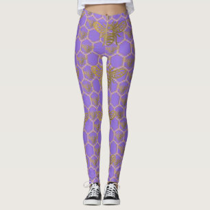 Purple Golden Bee CBDOilPrincess Leggings