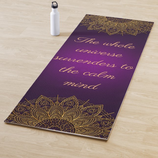 Purple golden mandala yoga mat (In Situ)