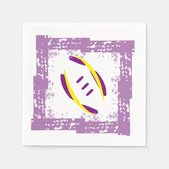 Purple & Golden Yellow Coctail Napkins (Front)