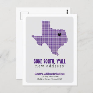 Purple Gone South, Y'all Moving Postcard