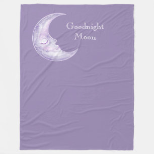 Purple Goodnight Moon Fleece Blanket