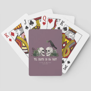 Purple Goth Irish Skull Hand-Drawn Ink Art Playing Cards