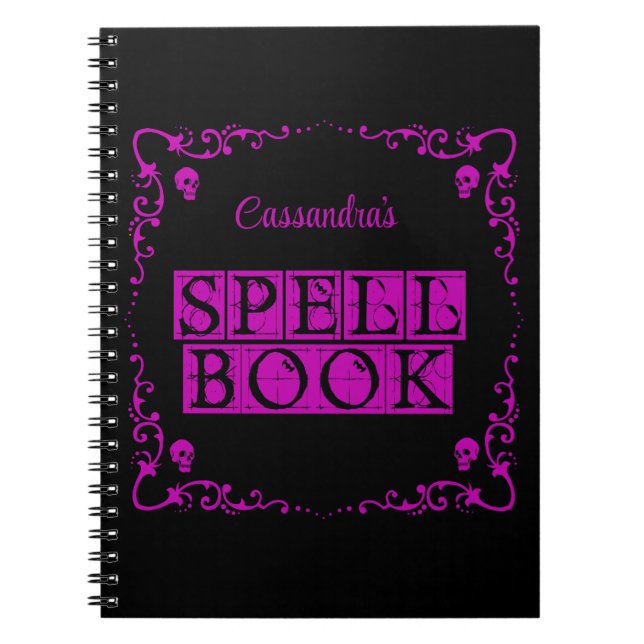 Purple Goth Spell Book Personalised (Front)