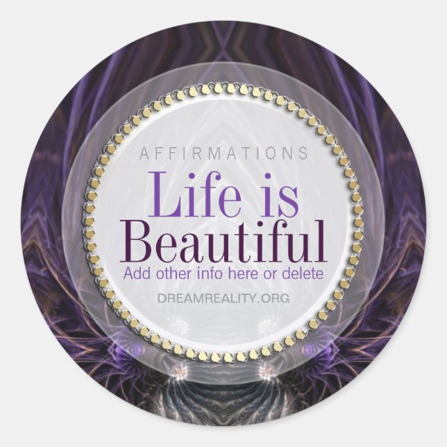 Purple Gothic Art Custom Affirmation Sticker (Front)