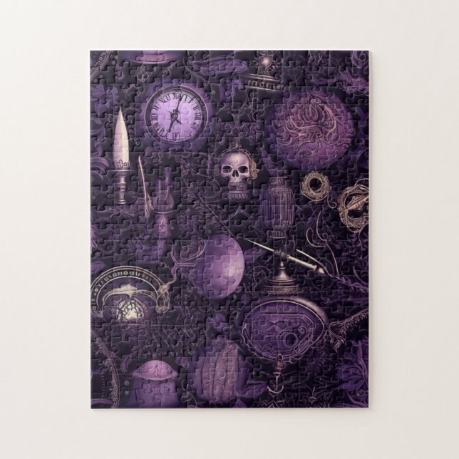 Purple Gothic Dark Academia Jigsaw Puzzle (Vertical)