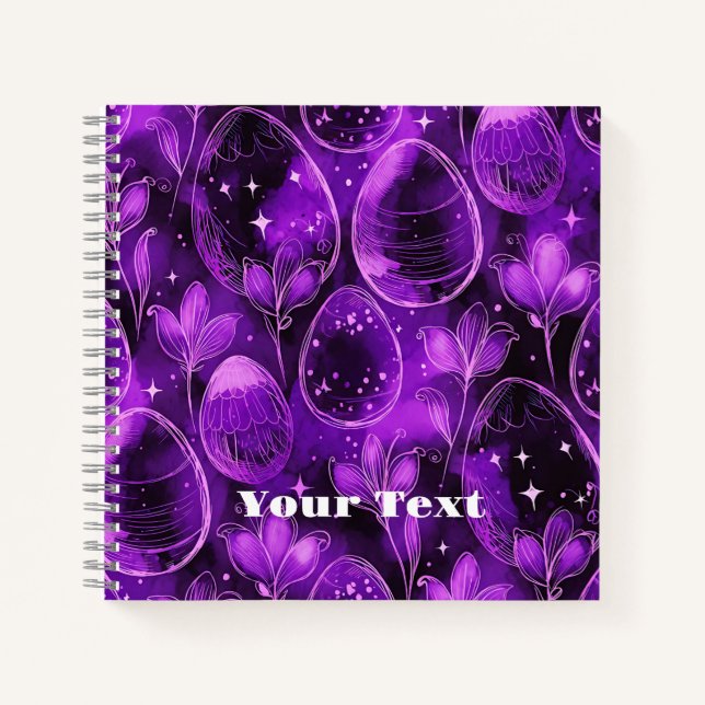 Purple Gothic Easter Pattern Notebook (Front)