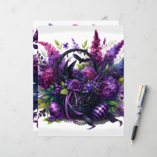 Purple Gothic Easter Scrapbook Paper