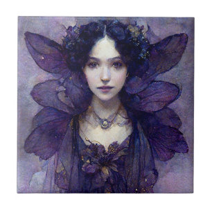 Purple Gothic Fairy Fantasy Art ceramic tile