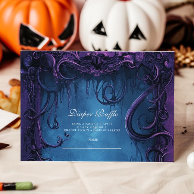 Purple Gothic Fantasy Halloween Diapper Raffle Enclosure Card (Creator Uploaded)