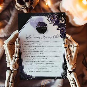 Purple Gothic Floral Who knows Mummy Best Game