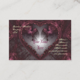 Purple Gothic Heart 001 Business Card