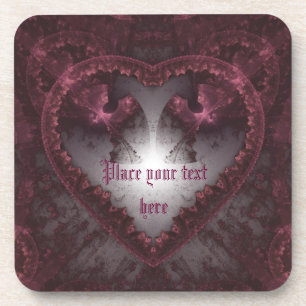 Purple Gothic Heart 001 Coaster