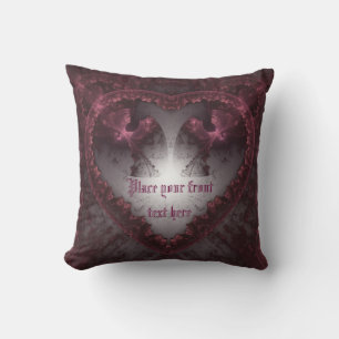 Purple Gothic Heart 001 Cushion