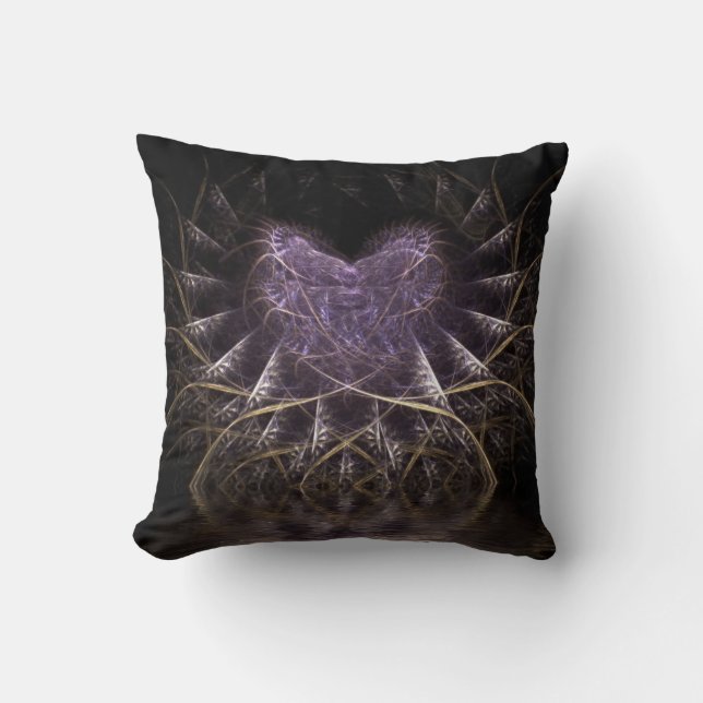 Purple Gothic Heart Cushion Pillow (Front)