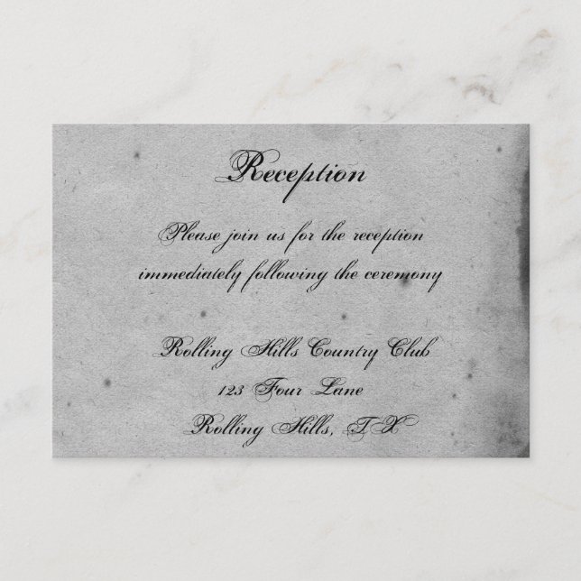 Purple Gothic Owl Posh Wedding Reception Enclosure Card (Front)